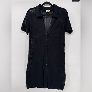 Haute Hippie Black Mesh Dress Large